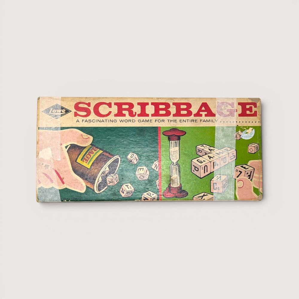 Vintage 1963 E.S. Lowe Scribbage Word Game